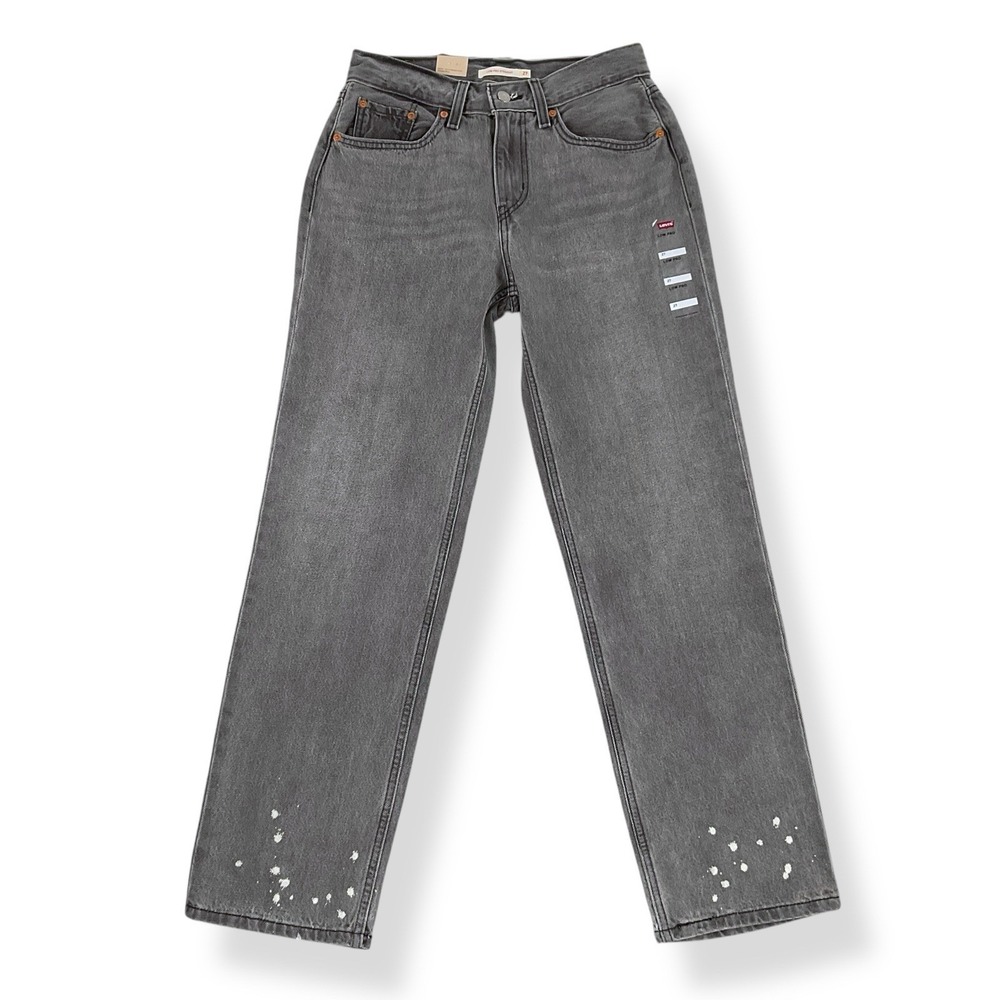 Levis Jeans Women 27 Gray Low Pro Straight Cotton Denim NWT
